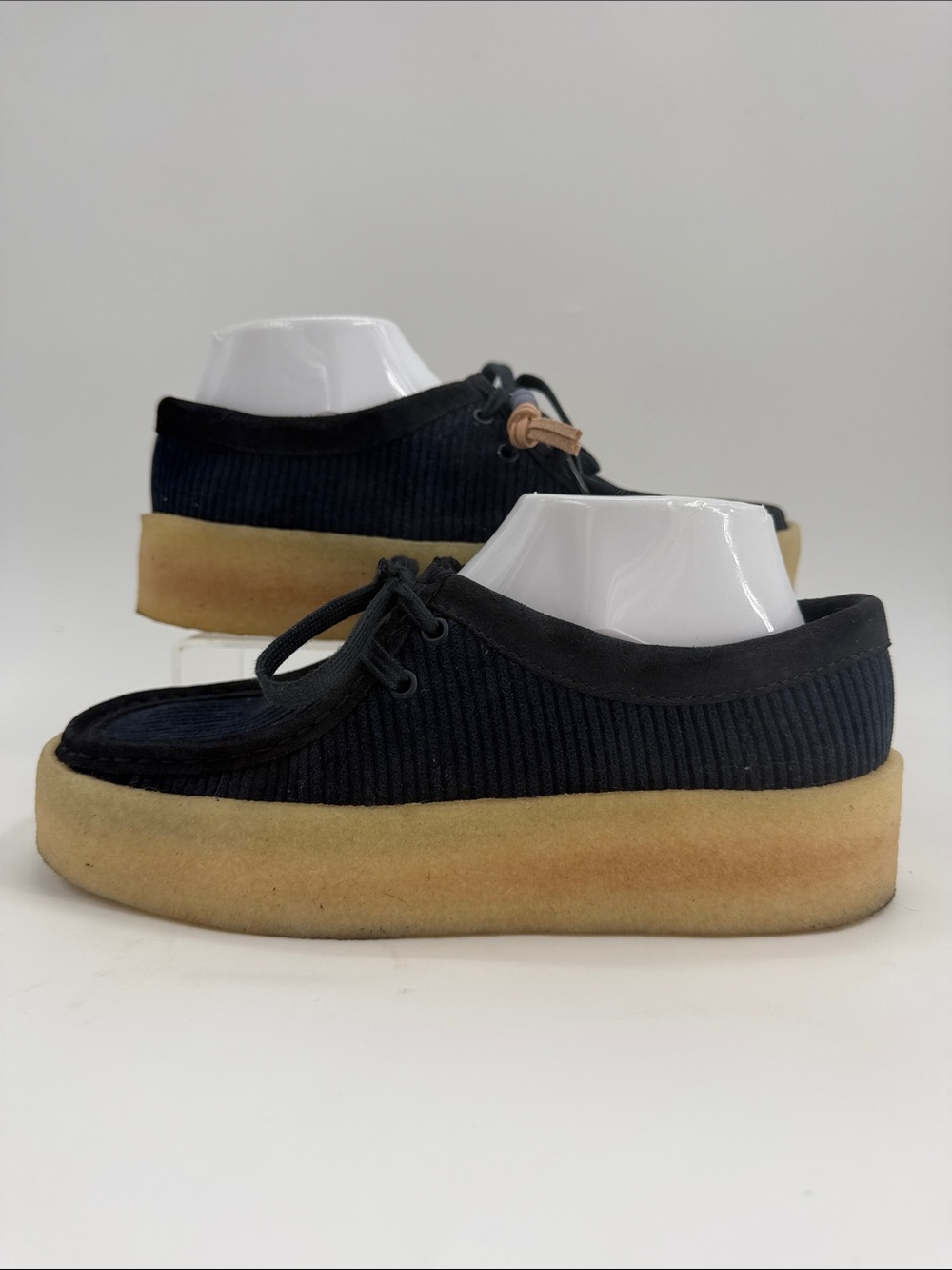 Clarks Wallabee Cup 26174060 Women's Size 8.5 Blue Canvas Oxford Flats Shoes
